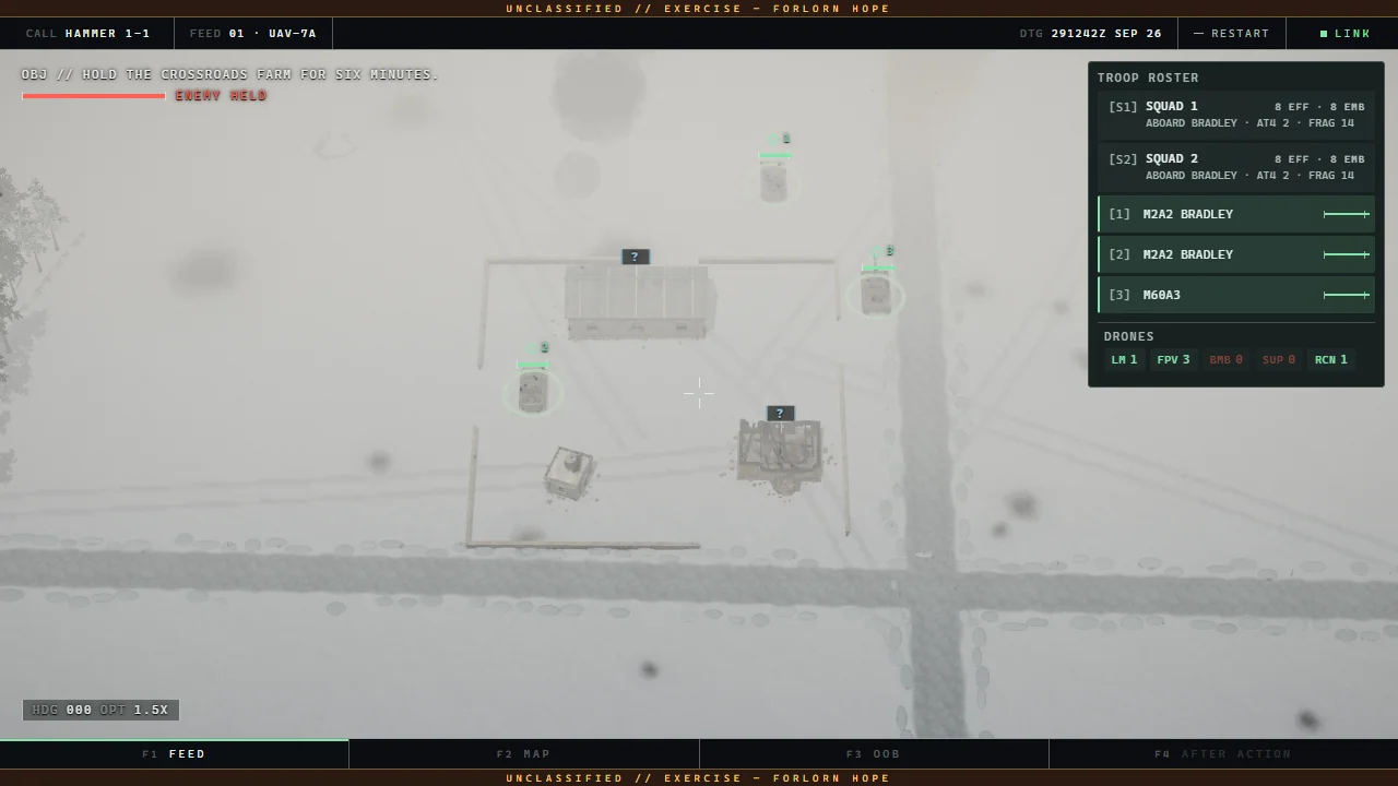 Holding a crossroads farm in a whiteout